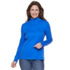 Women's Croft & Barrow&reg; Essential Mockneck Top, Size: Medium, Med Blue