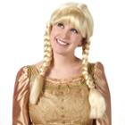 Adult Blonde Braided Costume Wig, Yellow