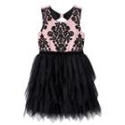 Girls 7-16 Knitworks Flocked Flower Bodice & Tiered Skirt Dress, Girl's, Size: 10, Light Pink