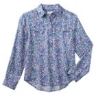 Girls 7-16 Mudd&reg; Patterned High-low Popover Shirt, Girl's, Size: 12, Blue (navy)