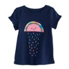 Jumping Beans&reg; Baby Girl Ruffle Sleeve Graphic Tee, Size: 18 Months, Blue (navy)