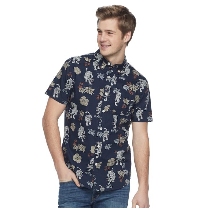 Men's Urban Pipeline&reg; Awesomely Soft Button-down Shirt, Size: Small, Dark Blue