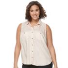 Juniors' Plus Size Mudd&reg; Embroidered Sleeveless Blouse, Girl's, Size: 2xl, Lt Orange