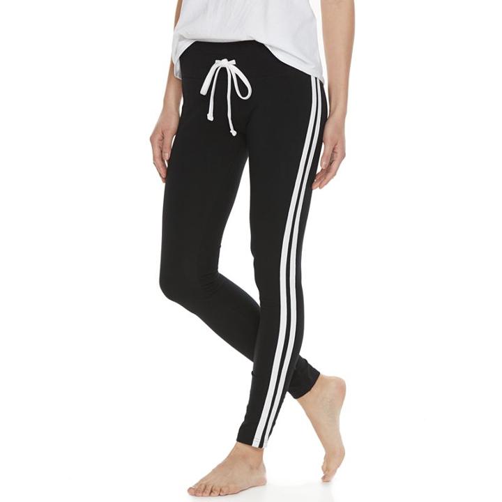 Juniors' So&reg; Side Stripe Yoga Leggings, Size: Large, Black