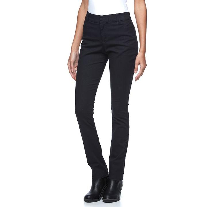 Women's Gloria Vanderbilt Charlene Comfort Waist Dress Pants, Size: 14 T/l, Black