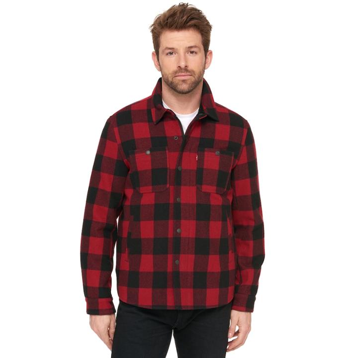Big & Tall Levi's&reg; Shirt Jacket, Men's, Size: Xxl Tall, Buffalo Plaid