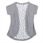 Girls 7-16 & Plus Size Harper & Elliott Graphic Tee & Cocoon Cardigan Set, Girl's, Size: Xl, Grey (charcoal)