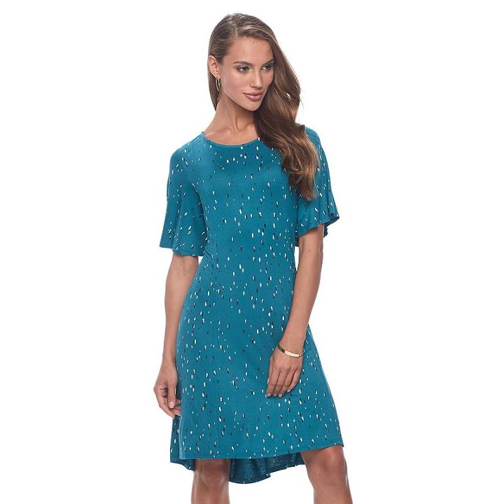 Women's Apt. 9&reg; High-low A-line Dress, Size: Xl, Turquoise/blue (turq/aqua)