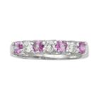 The Regal Collection Pink Sapphire And 1/3 Carat T.w. Igl Certified Diamond 14k Gold Ring, Women's, Size: 6