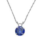 10k White Gold Lab-created Sapphire Pendant, Women's, Size: 18, Blue