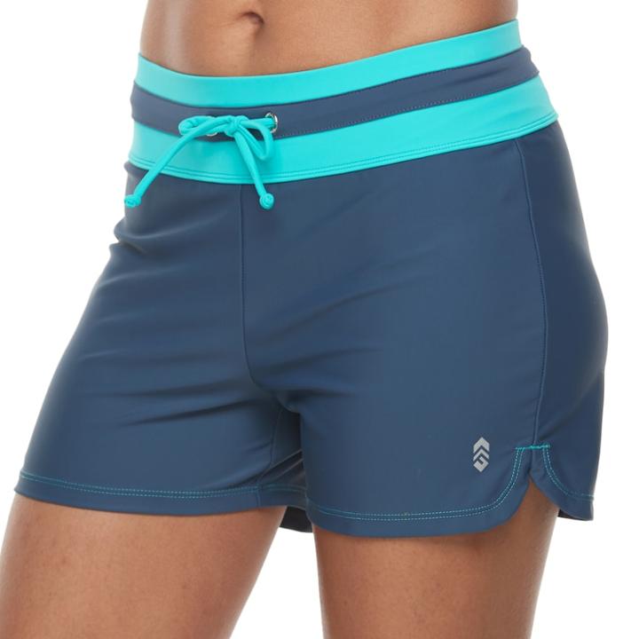 Women's Free Country Drawstring Swim Shorts, Size: Xl, Med Grey