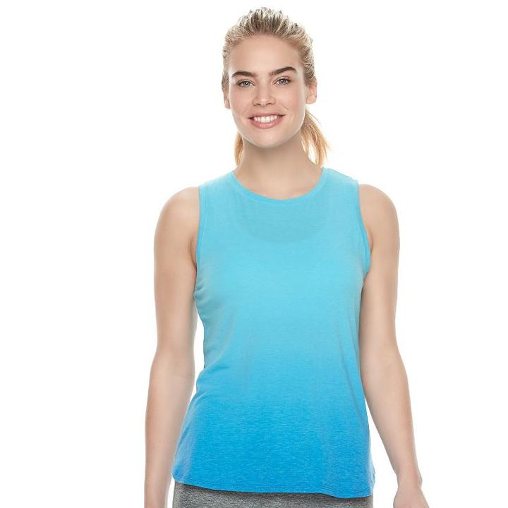 Petite Tek Gear&reg; Performance Easy Tank, Women's, Size: L Petite, Turquoise/blue (turq/aqua)