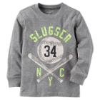 Boys 4-8 Carter's Slugger Nyc Baseball Long Sleeved Graphic Tee, Size: 8, Light Grey