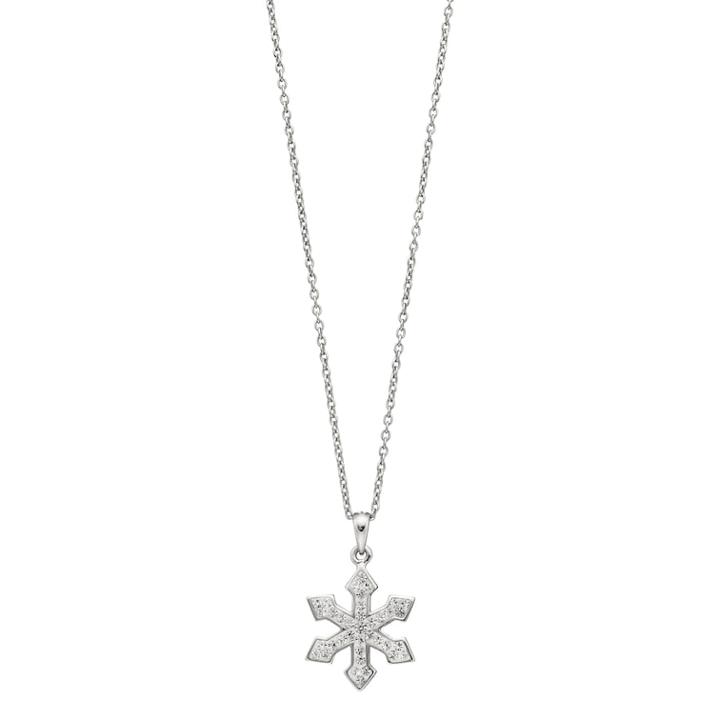 Silver Plated Crystal Snowflake Pendant Necklace, Women's, Size: 18, White
