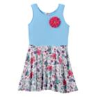 Girls 4-6x Design 365 Flower Skirt Pullover Dress, Girl's, Size: 5, Blue Other