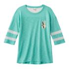 Girls 7-16 Mudd&reg; Lace Yoke Varsity Tee, Size: 14, Turquoise/blue (turq/aqua)