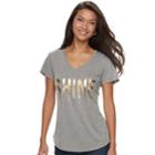 Women's Apt. 9&reg; V-neck Graphic Tee, Size: Xxl, Light Grey