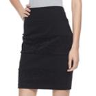Juniors' Joe B Millenium Lace Panel Pencil Skirt, Teens, Size: Small, Black