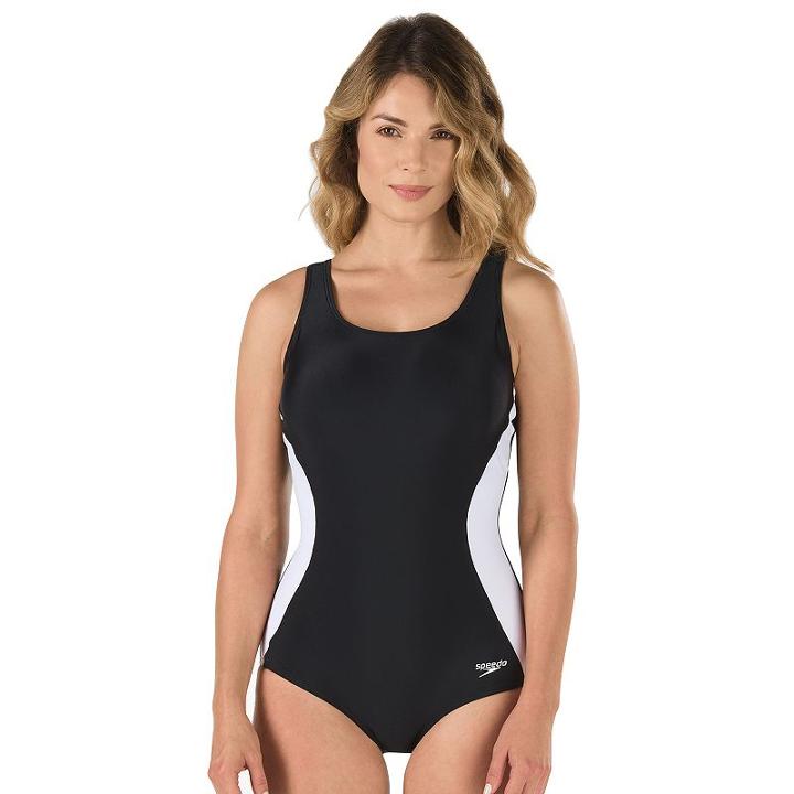 Women's Speedo Illusion Splice Colorblock Ultraback One-piece Swimsuit, Size: 8, Ovrfl Oth