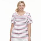 Plus Size Croft & Barrow&reg; Essential V-neck Tee, Women's, Size: 4xl, Dark Pink