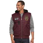 Men's Xray Slim-fit Hooded Military Vest, Size: Large, Dark Red