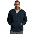 Men's Champion Fleece Powerblend Quarter-zip Pullover, Size: Small, Blue (navy)