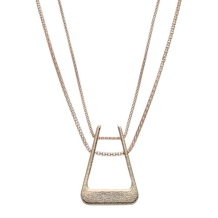 Jennifer Lopez Double Strand Triangular Pendant Necklace, Women's, Dark Pink
