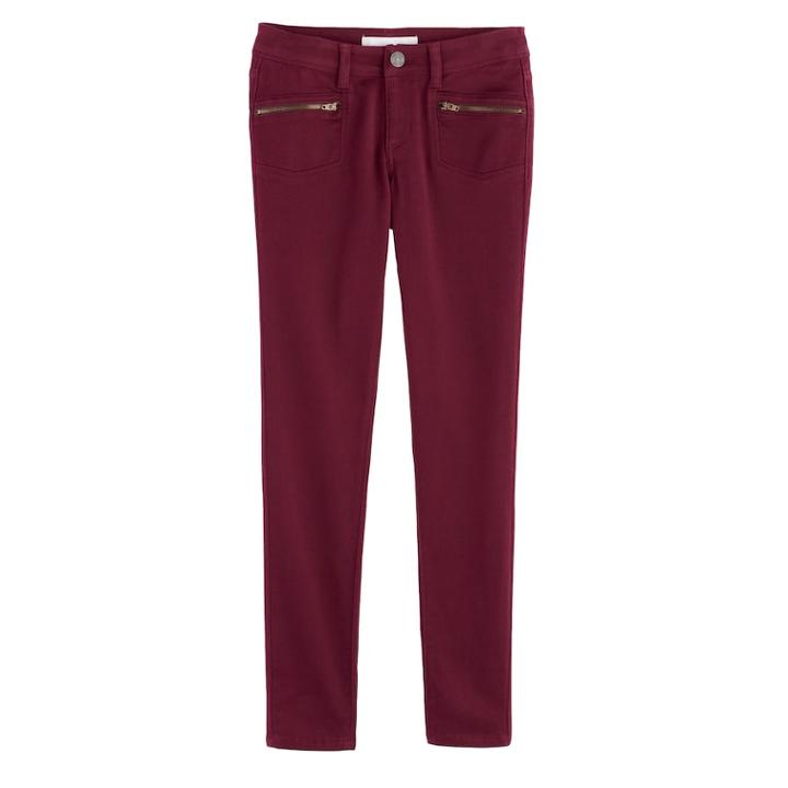 Girls 7-16 & Plus Size Mudd&reg; Zipper Porkchop Pocket Jeggings, Size: 20 1/2, Dark Red