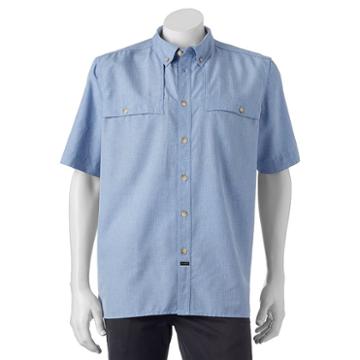 Men's American Outdoors Castmaster Button-down Fishing Shirt, Size: Large, Med Blue