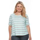 Plus Size Croft & Barrow&reg; Essential Scoopneck Tee, Women's, Size: 1xl, Blue