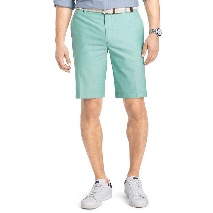 Men's Izod Flat-front Oxford Shorts, Size: 38, Brt Green