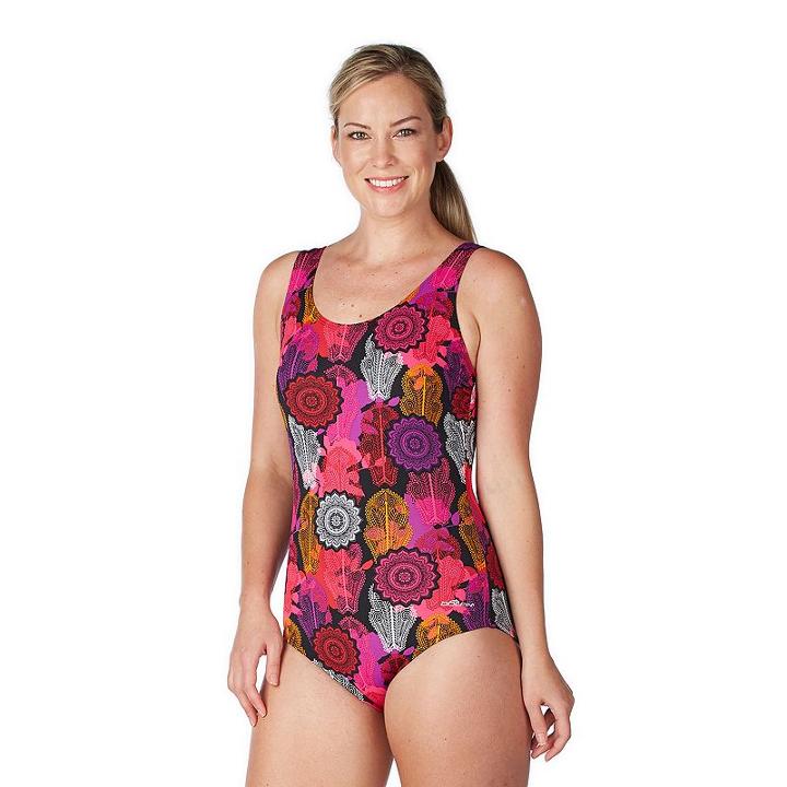 Women's Dolfin Moderate Scoopback One-piece Swimsuit, Size: 16 Comp, Med Blue