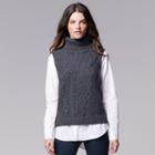 Women's Simply Vera Vera Wang Mock-layer Top, Size: Xs, Med Grey