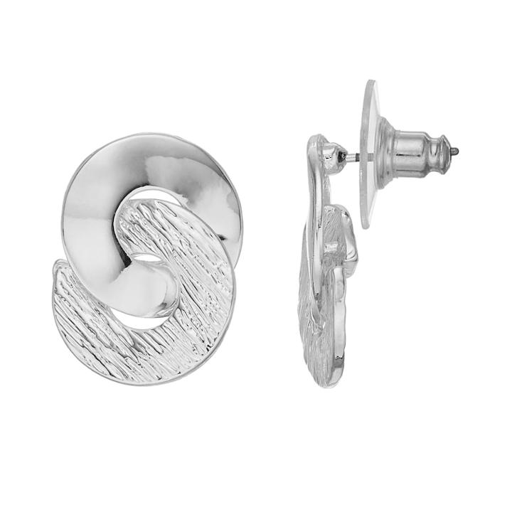 Dana Buchman Interlocking Double Circle Earrings, Women's, Silver