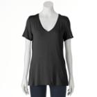 Women's Apt. 9&reg; Essential V-neck Tee, Size: Xl, Black