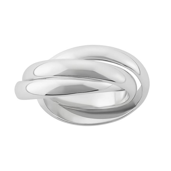 Sterling Silver Interlocking Ring, Women's, Size: 8, Grey
