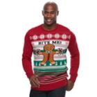 Big & Tall Method Gingerbread Man Bite Me! Ugly Christmas Sweater, Size: 3xb, Med Red