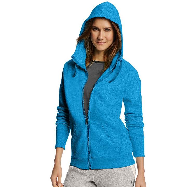 Women's Champion Fleece Full-zip Hoodie, Size: Small, Dark Blue