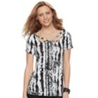 Women's Rock & Republic&reg; Strappy Tee, Size: Xs, Med Grey