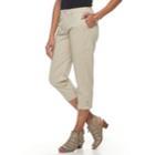 Women's Croft & Barrow&reg; Essential Twill Capri Pants, Size: 14, Lt Beige