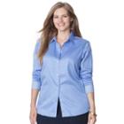 Plus Size Chaps Printed No-iron Sateen Shirt, Women's, Size: 3xl, Blue