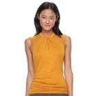 Juniors' Heartsoul Lace Shoulder Sleeveless Top, Teens, Size: Large, Drk Orange