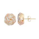 10k Gold 1/3 Carat T.w. Love Knot Stud Earrings, Women's, White