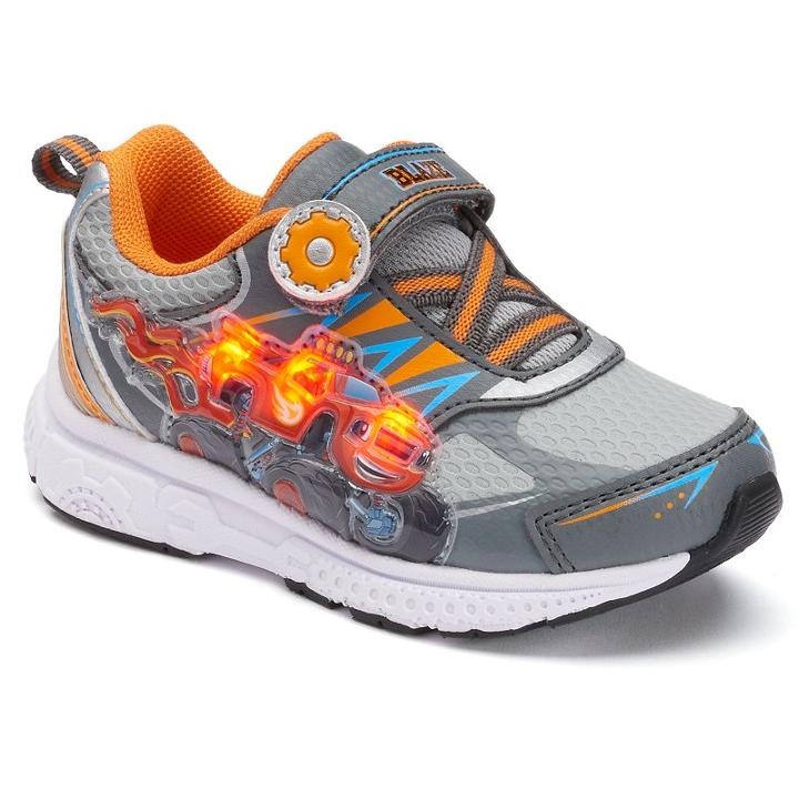 Blaze Monster Truck Toddler Boys' Light-up Sneakers, Size: 8 T, Grey