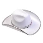 Adult Sequin White Costume Cowboy Hat, Adult Unisex