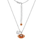 Oklahoma State Cowboys Sterling Silver Team Logo & Crystal Football Pendant Necklace, Women's, Size: 18, Multicolor