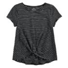 Girls 7-16 So&reg; Knot Front Tee, Size: 10, Black