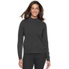 Women's Napa Valley Mockneck Sweater, Size: Medium, Dark Grey