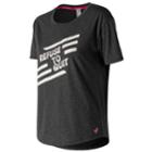 Women's New Balance Lace Up For The Cure Heather Tech Short Sleeve Graphic Tee, Size: Large, Black