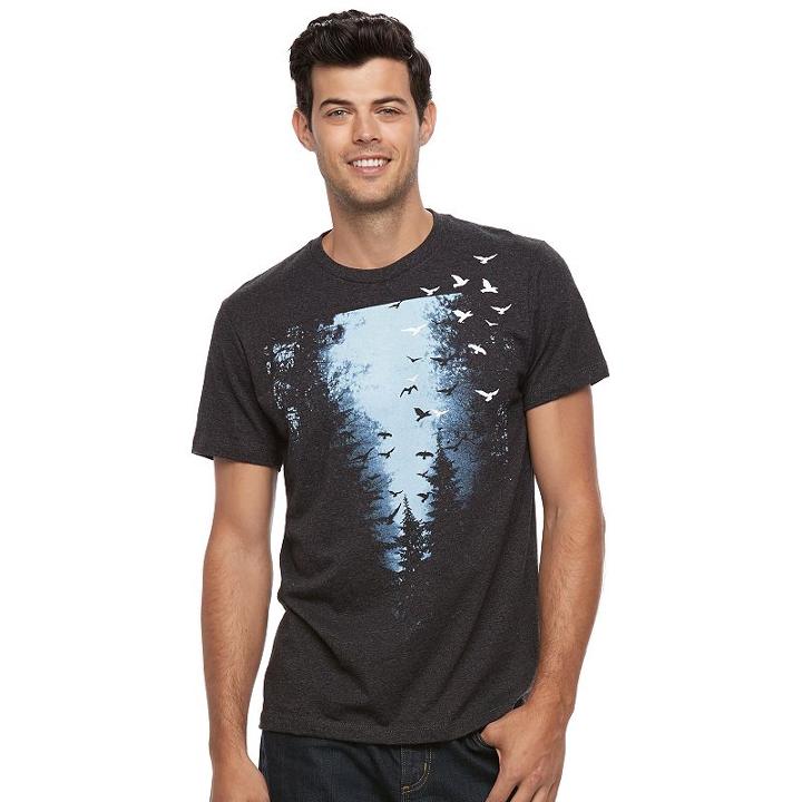 Men's Apt. 9&reg; Blue Forest Tee, Size: Small, Oxford